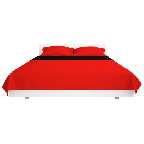 

Double-sided quilted mattress cover 170x210 cm red and black