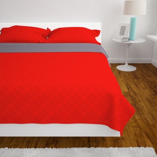 

Red and gray double bed bedspread 170x210 cm