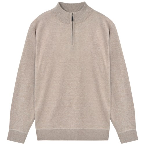 

Men's sweater with beige zip XXL