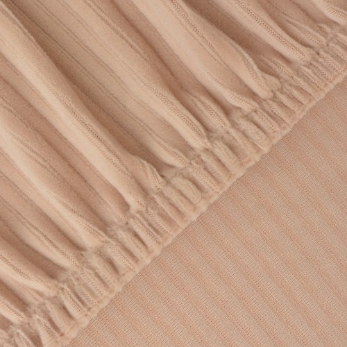 Elastic cover for wide beige sofa