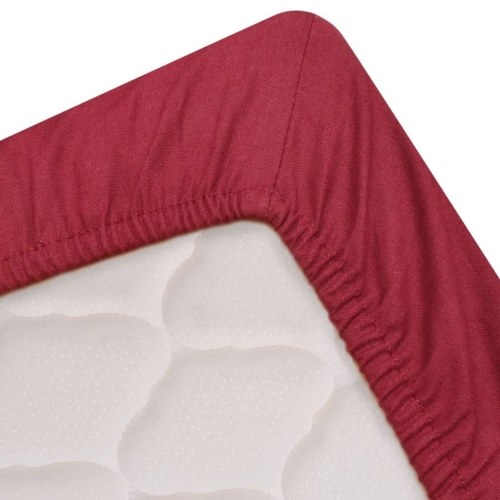 Bottom sheet 140x200 cm burgundy cotton 2 units