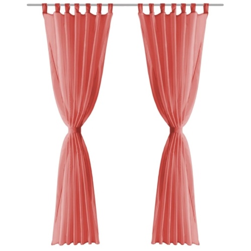Gauze curtains 2 units 140x225 cm red