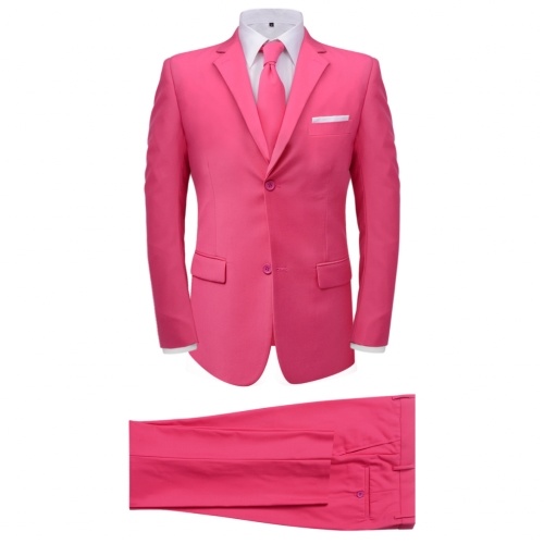 

Men Suit Two Pieces with Pink Tie Size 54