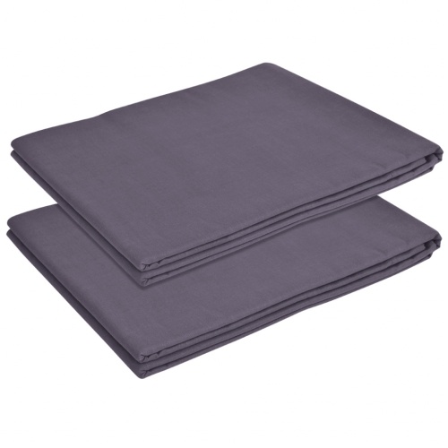 

Straight sheet 2 pieces Cotton 146x260 cm Anthracite