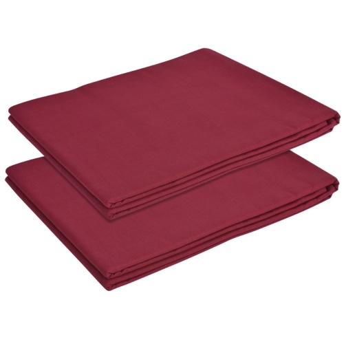 Straight sheet 2 pieces Cotton 240x260 cm Burgundy color