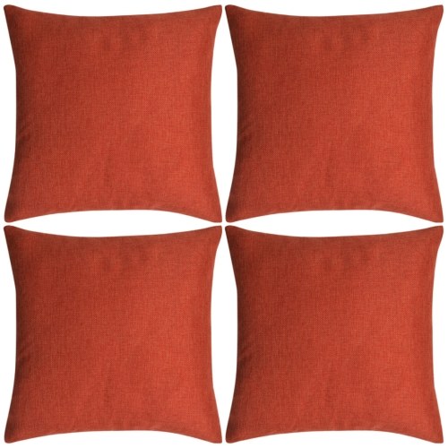 

Set of 4 Pillowcases in Terracotta Linen Terracotta 50x50 cm