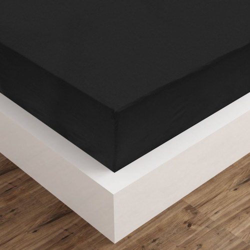 

Sheet with corners 2 pieces 90x220 cm Cotton Black