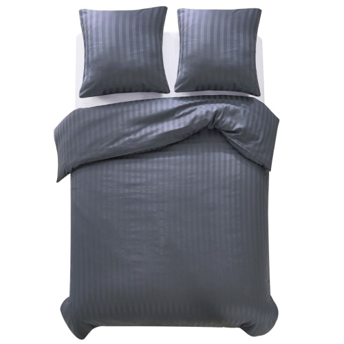 3pcs Duvet Cover Set Cotton Satin 200x220 / 60x70cm Anthracite