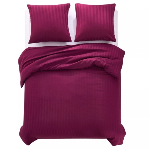 

3pcs Duvet Cover Sets Cotton Satin 240x220 / 60x70cm Red Burgundy