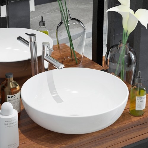 

Round Ceramic White Sink 41,5x13,5 cm