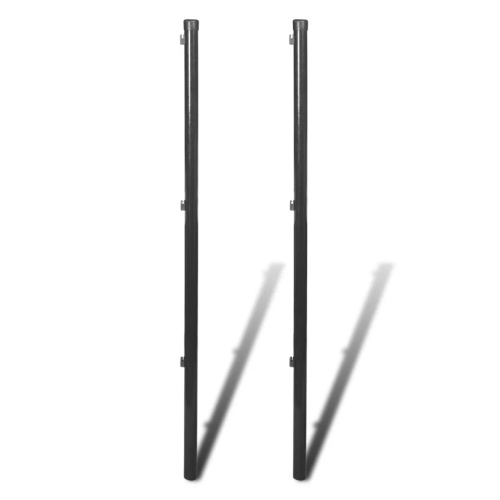 

2 Pcs Reinforcement Pole for Fence 150 cm Gray