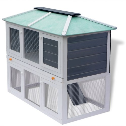 

wooden cage with two floors for rabbits