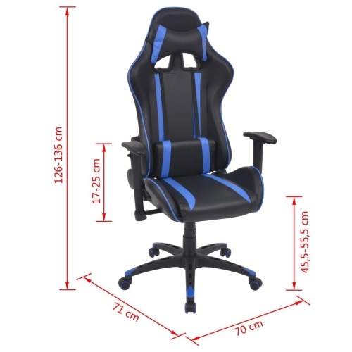 

Tilting racing office chair imitation leather blue
