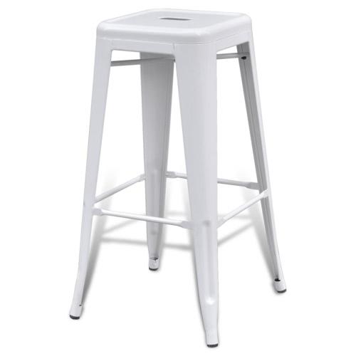 

Bar Chair High Chairs Bar Stools Square 2 pcs White