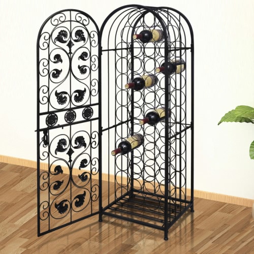 Metal Wine Cabinet Rack Wine Stand for 45 Bottles