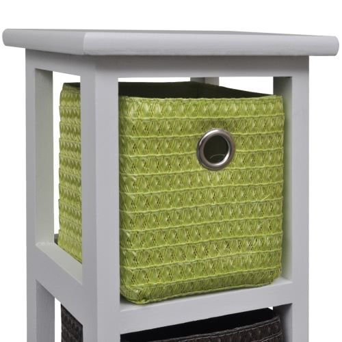 

Wood Storage Rack with Multi-colour Baskets