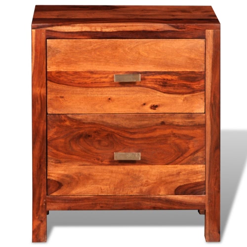 

Sheesham Solid Wood Bedside Cabinet with 2 Drawers