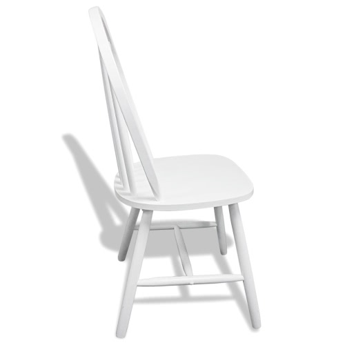 

4 Wooden Dining Chairs Round White