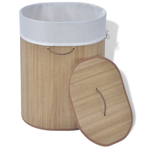 

bamboo laundry basket oval Nature