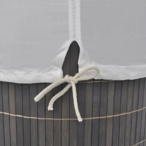

bamboo laundry basket oval brown