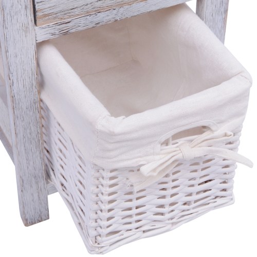 

Shabby Chic nightstands cabinet 2 pcs Wood White