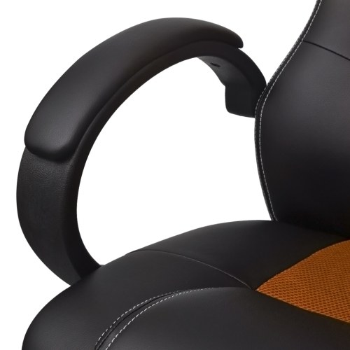 Executive Office Chair Racing Orange leatherette