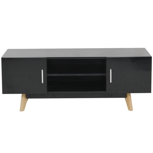 

глянцевый ТВ шкаф черный 120x40x46 см MDF