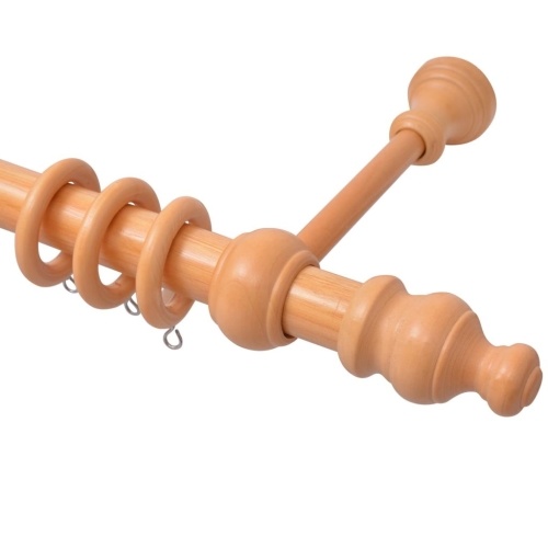 

curtain rod with decorative end pieces 2 pieces of natural wood