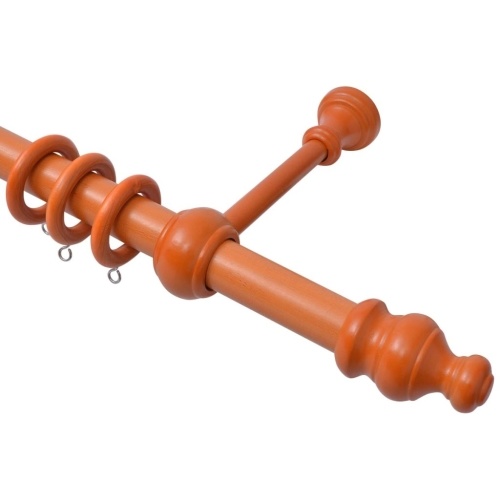 

curtain rod with decorative end pieces 2 piece of wood cherry
