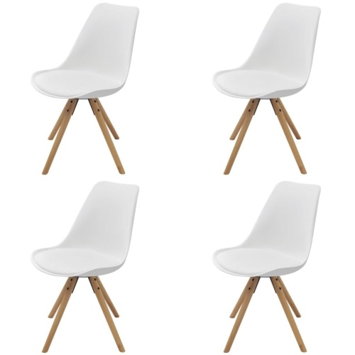  Dining Chairs 4 pcs. Faux Leather White