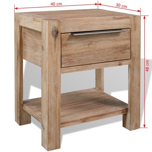 

Nightstand Solid Acacia Wood 40x30x48 cm