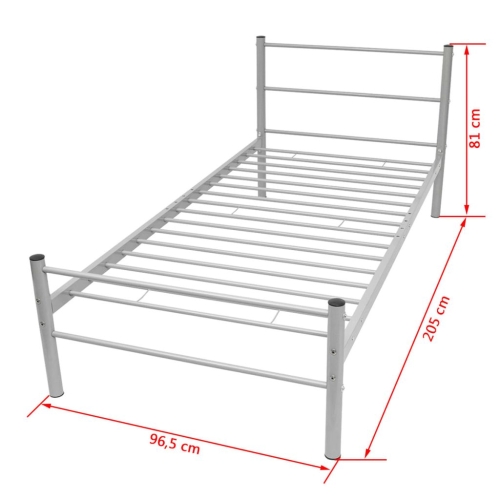 

Кровать Рамка Металл Серый 90x200 см