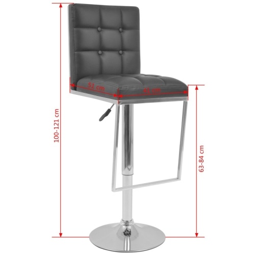 

Swivel barstool 2 pcs. Synthetic Leather Black
