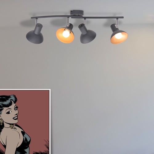 

Ceiling Lamp for 4 Bulbs E27 Black and Gold