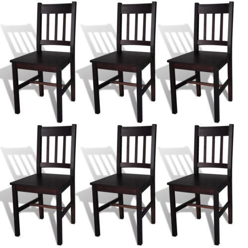 6 pcs Brown Wood Dining Chair