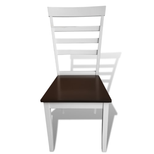 

Brown White Solid Wood Dining Table Set with 4 Chairs