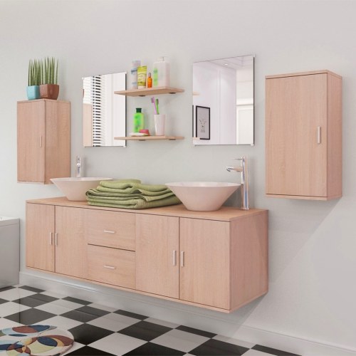 

9 pcs. Bathroom and sink Set Beige