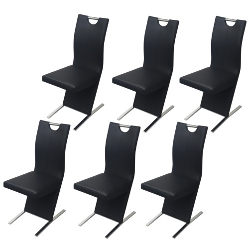

Dining Chairs 6 pcs Black Leatherette