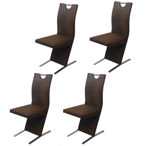 

Dining Chairs 4 pcs Fabric Brown