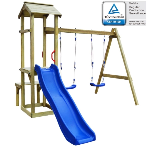 

Playhouse Set with Slide Swings 238x228x218 cm Pinewood (43267+91224+90980)
