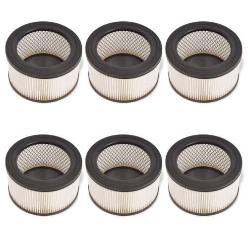 Filtros HEPA para aspirador de cinzas 6 pcs branco e preto (2x142358)