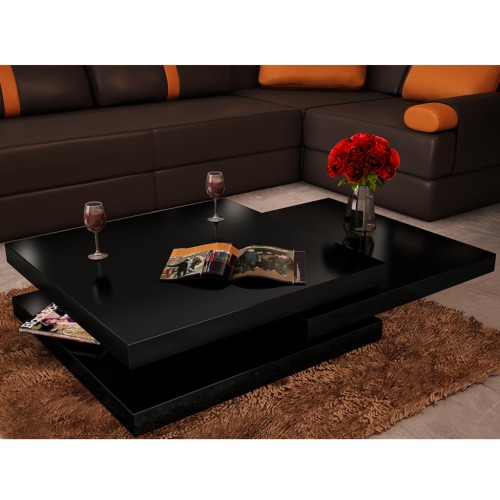 Coffee Table 3 Camadas de alto brilho preto