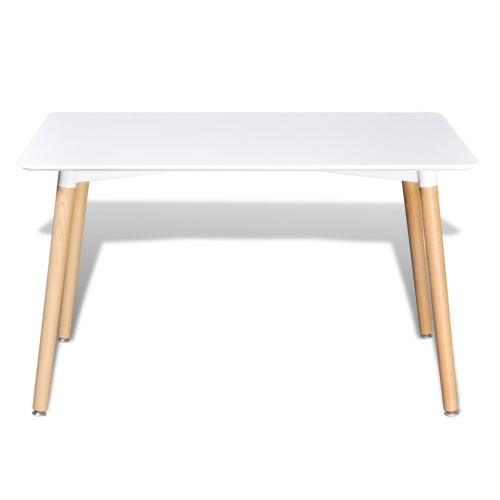 Matte White Rectangular Dining Table