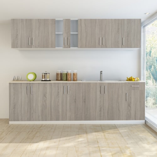 Oak sguardo armadio da cucina con basi lavello 8 pezzi