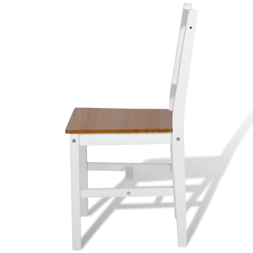 

4 pcs White and Natural Colour Wood Dinning Chair