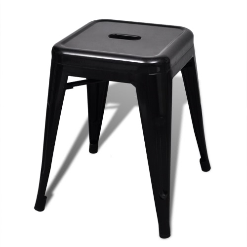 

2 pcs Black Stackable Small Metal Stool