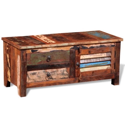 

Reclaimed Solid Wood Side Cabinet with 1 Door 2 Drawers