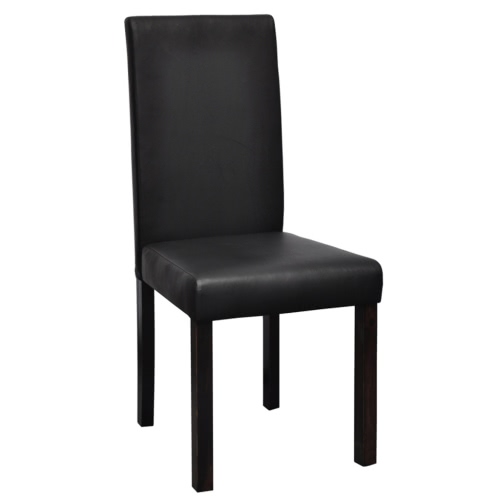 

4 pcs Artificial Leather Wood Black Dining Chair