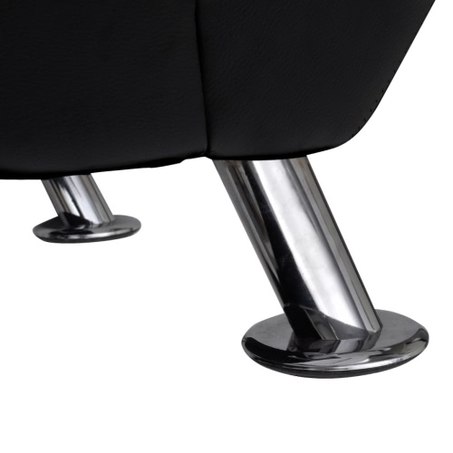 

Black Artificial Leather Chaise Longue with Pillow
