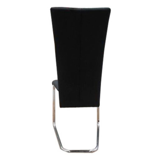

2 pcs Artificial Leather Iron Black Dining Chair